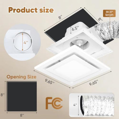Bathroom Exhaust Fan with Light 3CCT