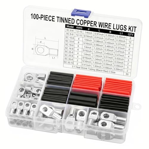 Copper Wire Lugs Kit with Heat Shrink