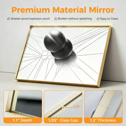 Bathroom Mirrors for Over Sink (Gold-rec Groove / 22"L x 30"W)
