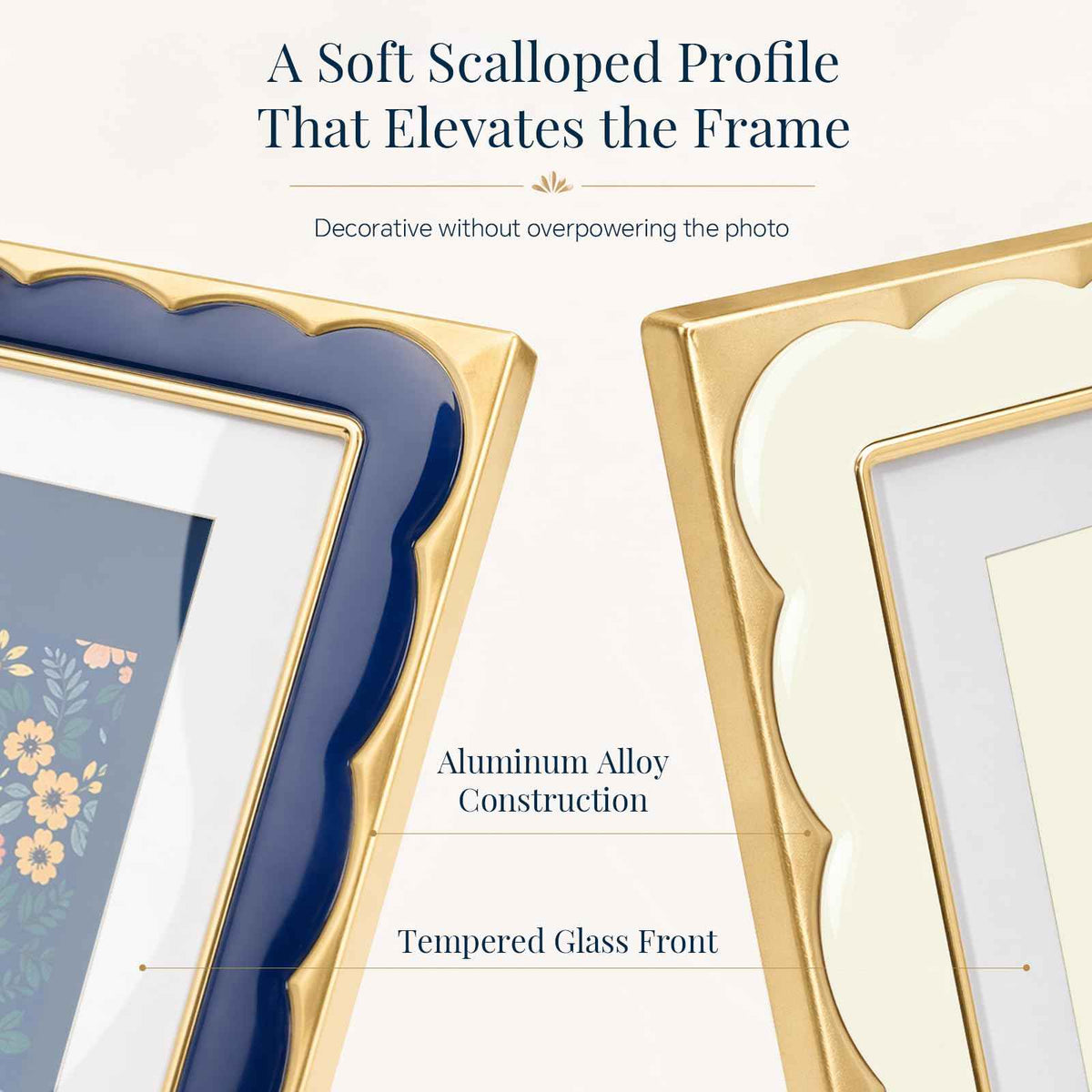 5x7 Scalloped Enamel Picture Frame (Cloud Ivory / 5x7)