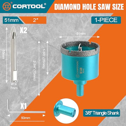 2 Inch Diamond Hole Saw with Pilot Drill Bit (2 Inch (51mm))