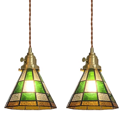 Pendant Light with Stained Glass Lmapshade