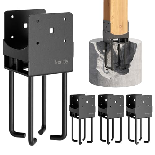 U Shape Post Base with Air Flow Channel Concrete Post Anchor Heavy Duty Stainless Steels 6x6 (6x6)
