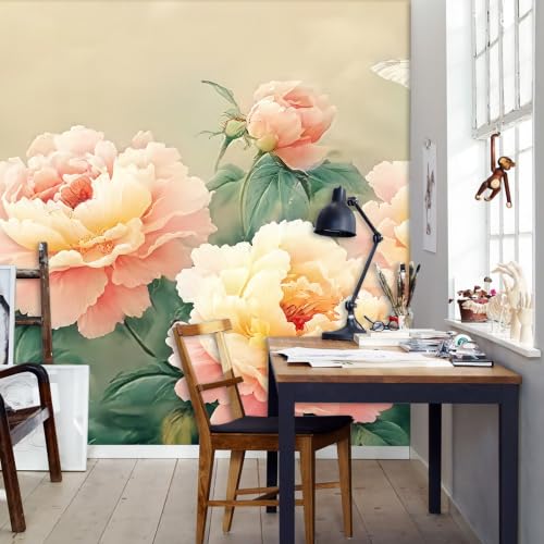 Poetic and Dreamlike Peony Flower Illustration Style self (SDY-28 / 177" x 114")