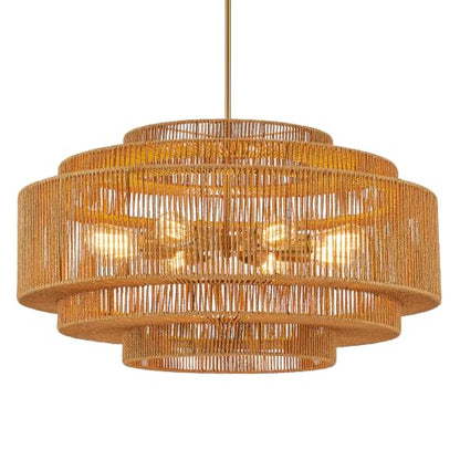 Hand Woven Rattan Chandelier