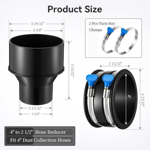 2-1/2" x 10' Heavy Duty Dust Collection Hose, Thickened Clear PVC Flexible Hose with Steel Wire Reinforced, Puncture Resistant for Woodworking Dust Collector System