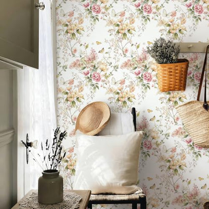 Floral Peel and Stick Wallpaper Peony Contact Paper Vintage Floral Wallpaper