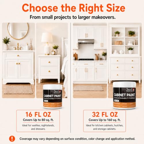 Cabinet Paint (Vanilla White / 16 Fl Oz (Pack of 1))
