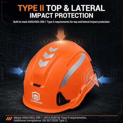 W-6000-C Hard Hat with Chin Strap, Type II Class E 20,000V (ANSI/ISEA Z89.1-2014 R2019), Non-Vented Safety Helmet-Style Fit with EPS Liner, for OSHA Worksites