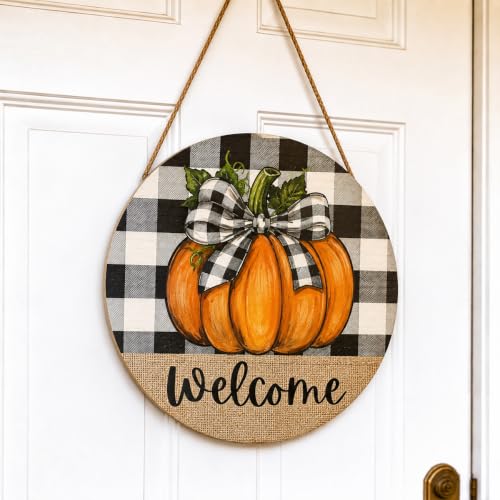 Fall Door Decor Wooden Welcome Sign