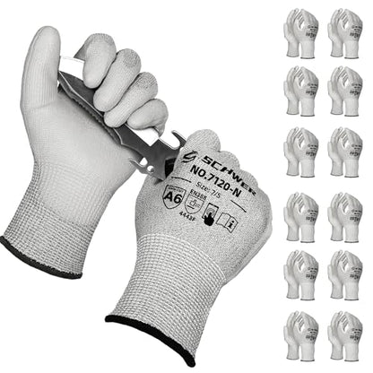 ANSI A7 Cut Resistant Gloves Safety Work Gloves Polyurethane Coated for Men and Women