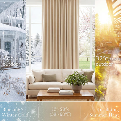Short Curtains Half Window Curtains (Biscotti Beige / 29"W x 30"L (Pack of 2))