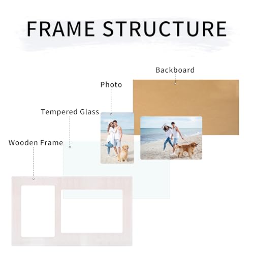 4x6 and 5x7 Collage Picture Frame (Rustic White / 7.5x13in (1Pack))