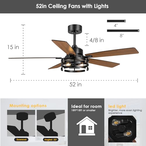 52 Inch Ceiling Fan with Light