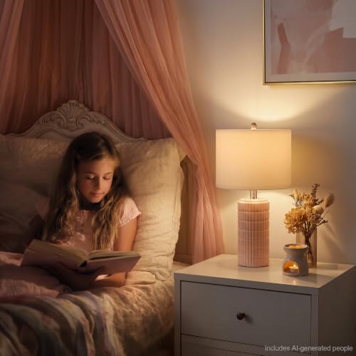 21'' Modern Ceramic Table Lamp with Gift Box for Bedroom