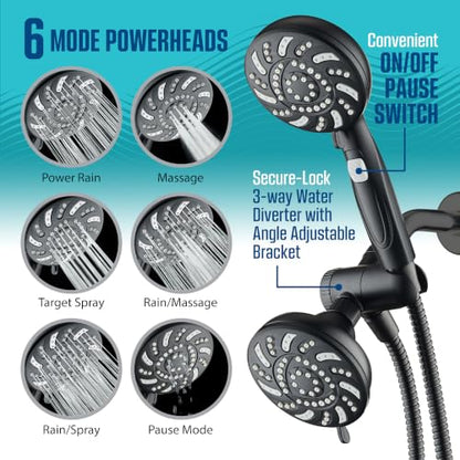 High Pressure Dual Shower Head Combo