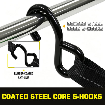 Ratchet Tie Down Straps 4pk 1" x15ft 1650lbs Motorcycle Tie Down Straps (Black / 1650LB - 15Ft)