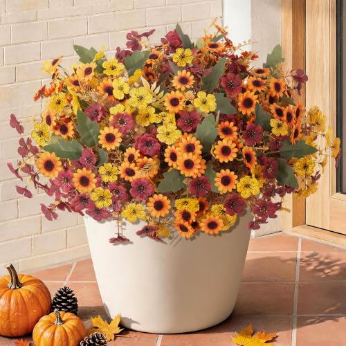 Artificial Fake Plants Flowers for Outdoor Outside Spring Summer Decoration