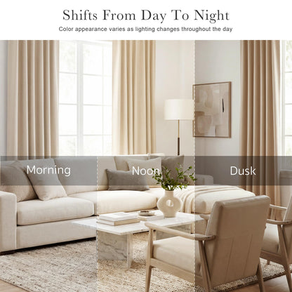 Short Curtains Half Window Curtains (Biscotti Beige / 29"W x 30"L (Pack of 2))