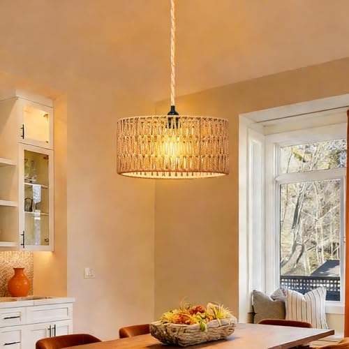Boho Rattan Chandelier