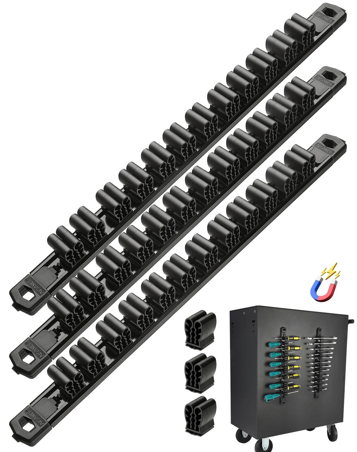 Magnetic Screwdriver Organizer 36 (Black)