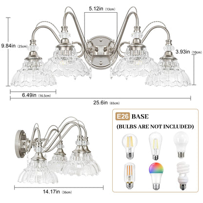 Brushed Nickel Bathroom Vanity Light (Nickel / 4-Light)