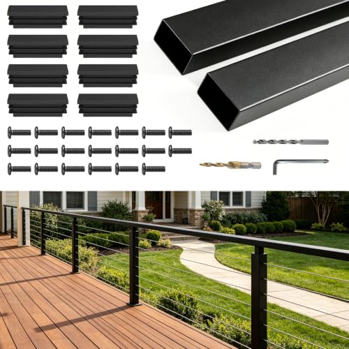 Stainless Steel T304 Black Handrail for Cable Railing