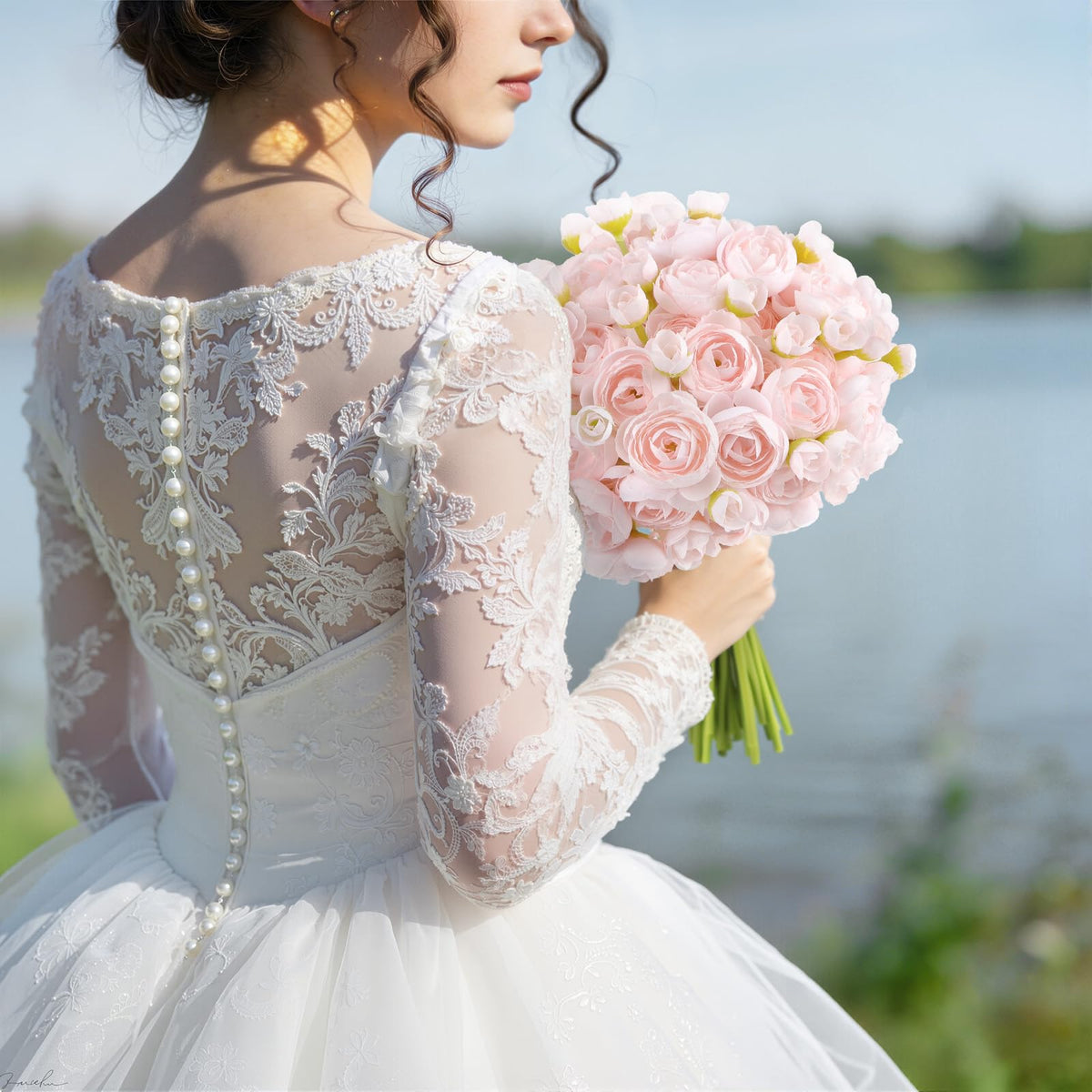 54Pcs Ranunculus Artificial Flowers Faux Silk Mini Flowers Indoor (Shabby Blush)