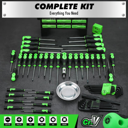 141 Piece Magnetic Screwdriver Set with Plastic Rack (141-Piece Magnetic Screwdriver Set)