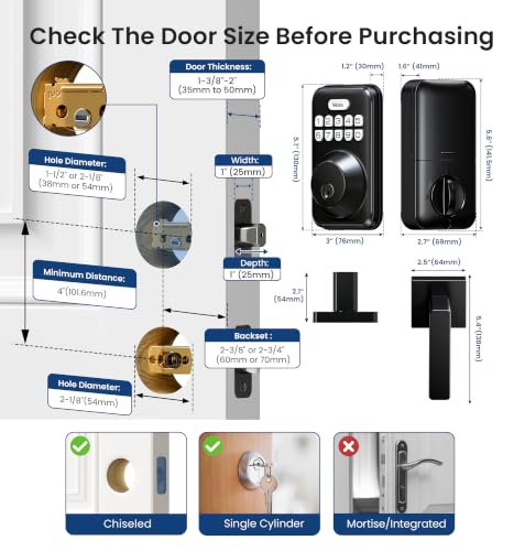 DK01 B Keyless Entry Deadbolt Lock with Handle Set