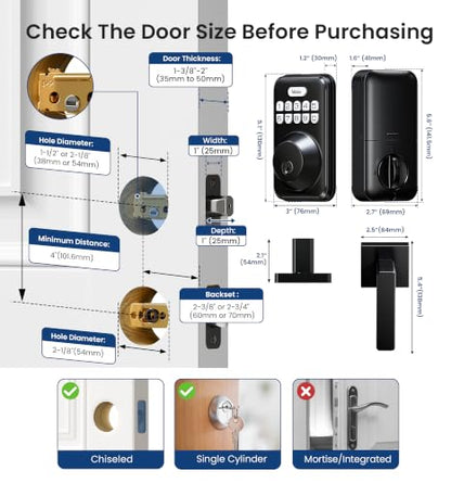DK01 B Keyless Entry Deadbolt Lock with Handle Set