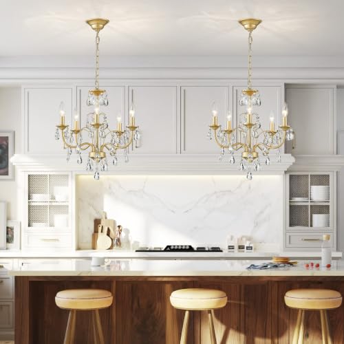 Modern Crystal Chandeliers for Dining Room Light Fixture for Bedroom Living Room Kitchen Entryway Bar Bathroom