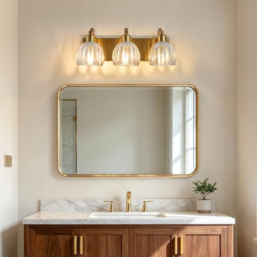 Crystal Vanity Light Fixture Over Mirror