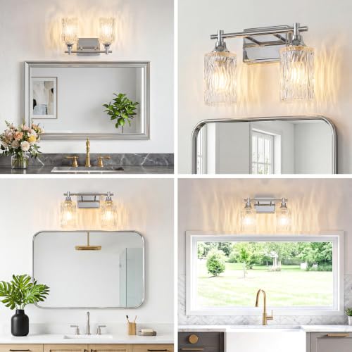 Modern 2 Light Bathroom Light Fixtures (Chrome / 2-light)