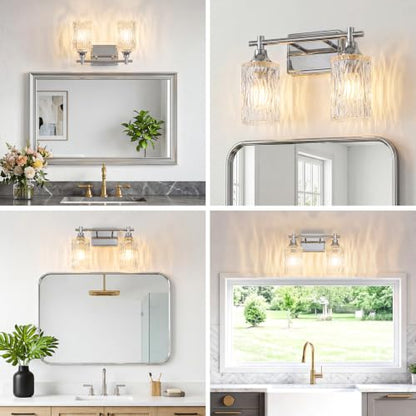 Modern 2 Light Bathroom Light Fixtures (Chrome / 2-light)