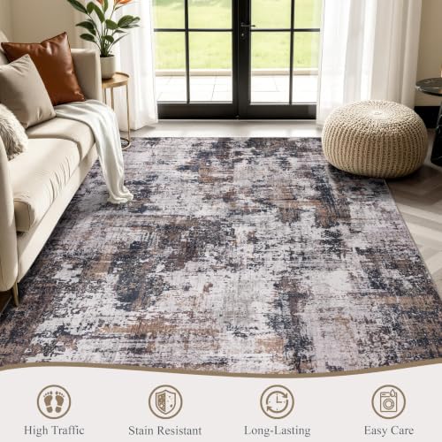 10x14 Washable Area Rug (Black & Brown / 10' x 14' (Rectangular))