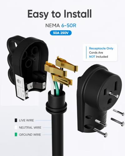 Nema 6 50R 50Amp 250V Female Welder Receptacle