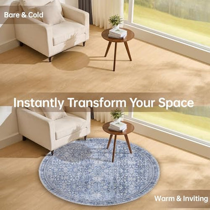 Round Rug 4ft (Blue / 4' (Round))