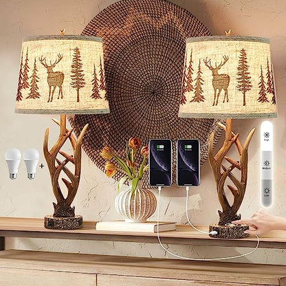 26" Rustic Antler Table Lamp