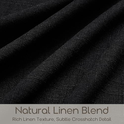Short Black Light Filtering Pinch Pleated Cafe Curtains 24 Inches Long (Black / 40"W x 24"L (Pack of 2))