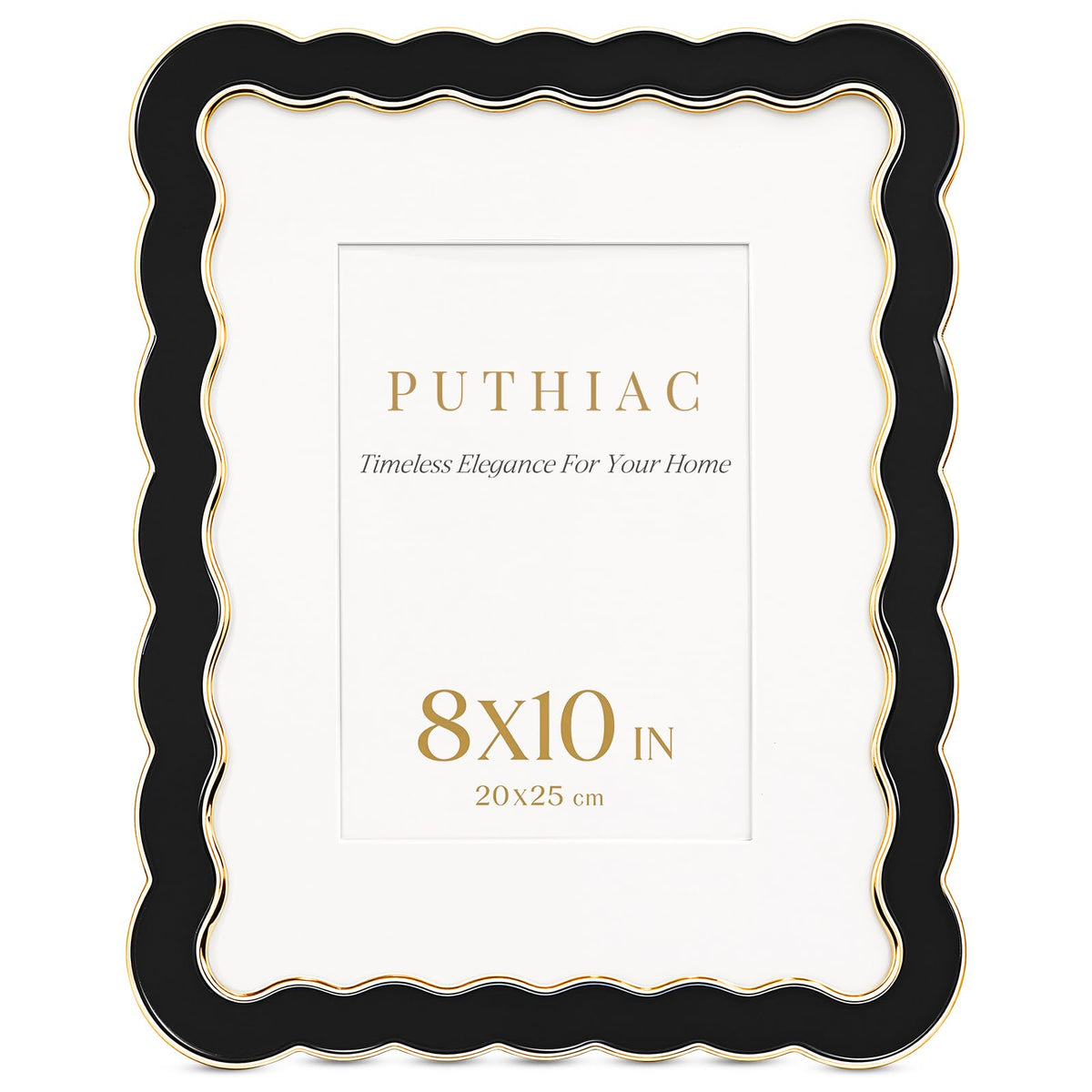 8x10 Scalloped Wavy Metal Picture Frame (Ink Matte Black / 8x10)