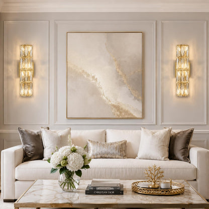Gold Crystal Wall Sconces Mid (Gold Cylindrical)