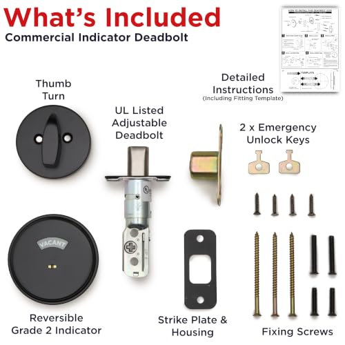Commercial Grade Vacant Occupied Bathroom Lock Deadbolt for Restaurants