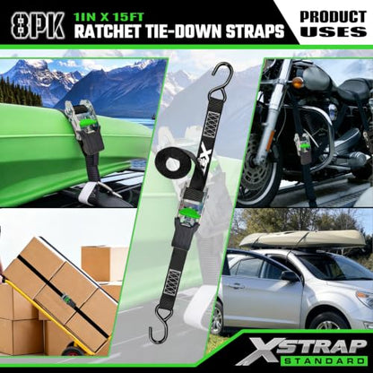 8 Pack Ratchet Tie Down Straps