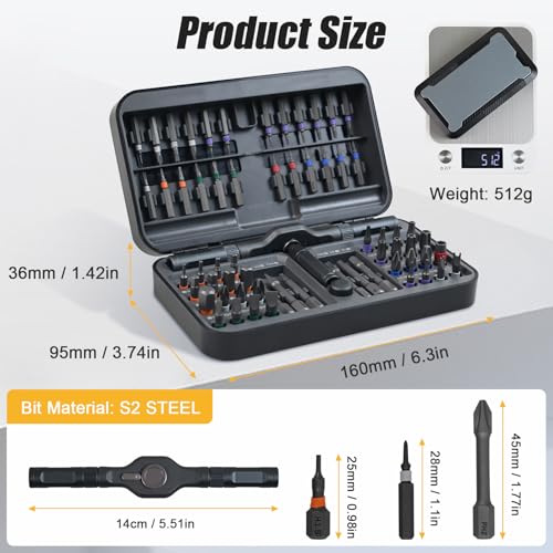 66 in 1 Magnetic Ratchet Screwdriver Set With Case (66 in 1)