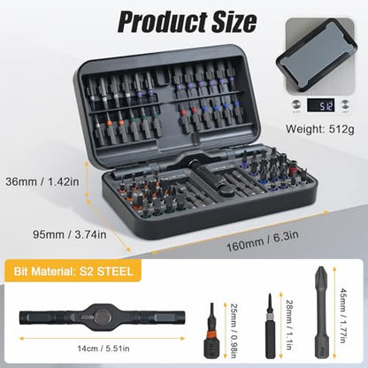 66 in 1 Magnetic Ratchet Screwdriver Set With Case (66 in 1)