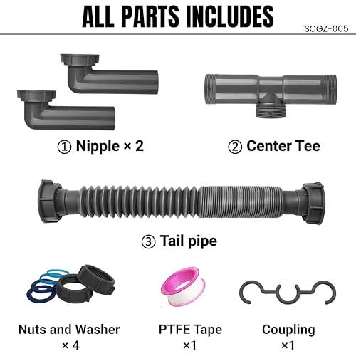 Double Bowl Kitchen Sink Drain Kit