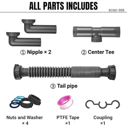 Double Bowl Kitchen Sink Drain Kit