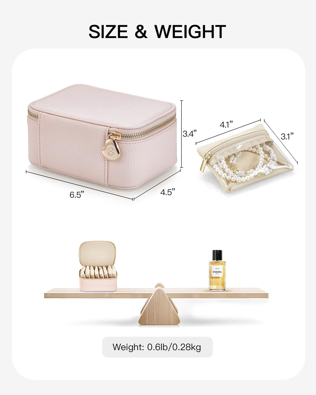 Jewelry Travel Case (F.8 PCS Pink)