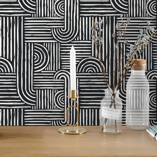 Geometric Peel and Stick Wallpaper Modern Mid Century Geometric Abstract Wall Paper
